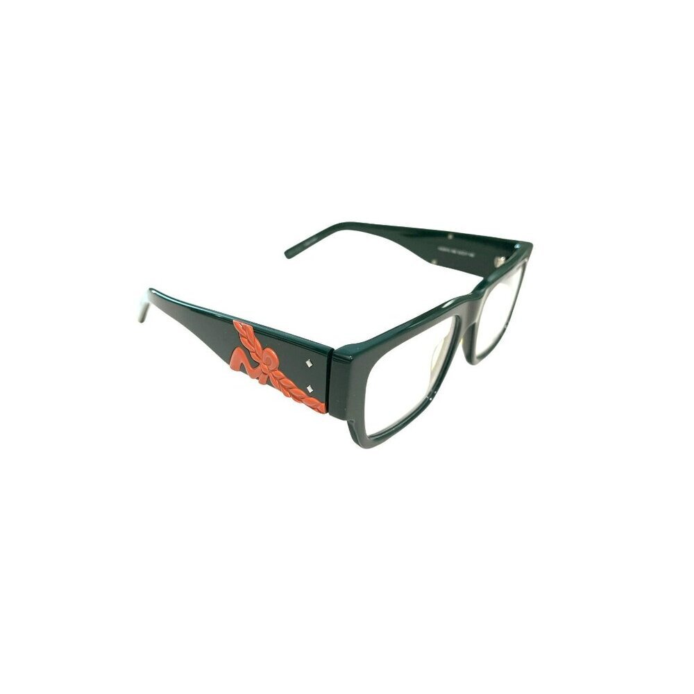 MCM Rectangular Green RX Eyeglasses With Tan Crossbody Pouch New